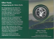 BERLIN Médaille Argent 1/2 Once Panda 2021