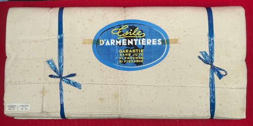Paire draps anciens toile - anciens,