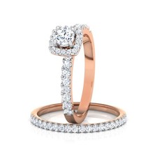 Bague moissanite en or rose 14