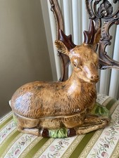 Michel Caugant Terrine Faïence Cerf  Vintage