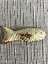 Ancien Moule en Forme De Poisson en Tôle Lithographié, Fer Blanc