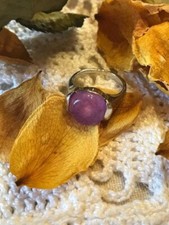 Bague ancienne pierre naturelle améthyste argenté  T52  Vintage 1980-1990