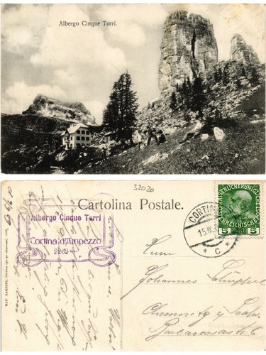 Cpa albergo cinque torri - cpa,