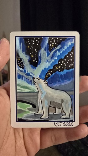 Original aceo polar bear - aceo,