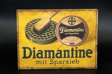 Ancien Panneau Métallique Diamantine Avec Passoire, Déco, Publicité À 1930 Litho