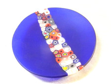 🇫🇷 COUPELLE MURANO RAGAZZI VENEZIA MILLEFIORI ASSIETTE VIDE POCHE BLEU COBALT