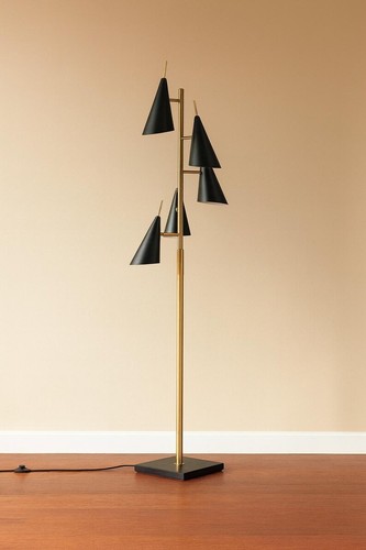 Lampadaire moderne laiton - lampadaire,