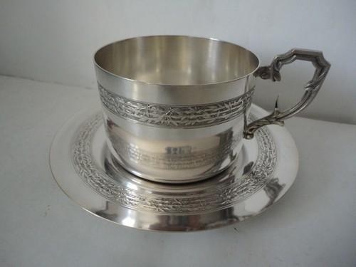 Tasse soucoupe métal - soucoupe, en