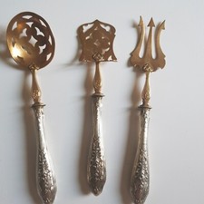 Service a mignardise bonbon dessert argent fourré  3 pieces Style Louis XVI