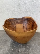 Ancien Saladier Bois Olivier Coupe Signé Paul Bain Deco Retro 