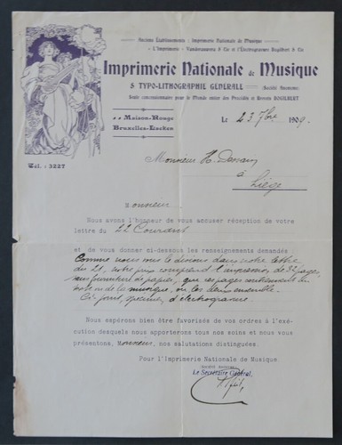Facture 1909 bruxelles - 1909,