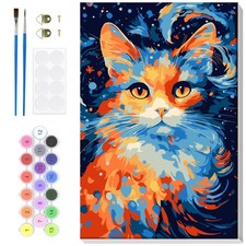 Peinture Numero Enfant Adulte avec Cadre Chat Coloré Peinture par Numero Adul...