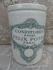 ANCIEN POT CONFITURES FELIX POTIN PARIS PATINE ANTIQUE FRENCH MARMALADE POT XIX