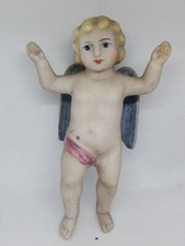 angelot XIX en biscuit peint a