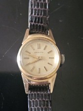 Montre Mecanique Zénith Femme Vintage Plaqué Or Fonctionne 