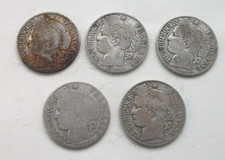 France Lot 5 pièces de 1
