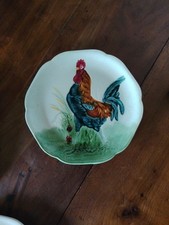 assiette coq barbotine de