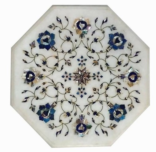 Octagon white marble - 12'',