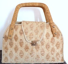 Sac en paille osier vintage