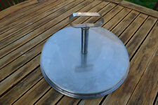 plateau fromage vintage rond verre et inox  diamètre 31 cm 