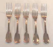 Série 5 Anciennes Fourchettes Christofle Métal Argenté/Art De La Table Ancien 