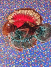 Français plat de poisson en céramique Vallauris vintage des années 1960/70