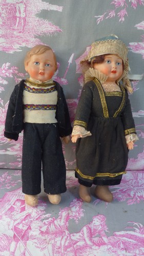 Poupée ancienne couple - , de