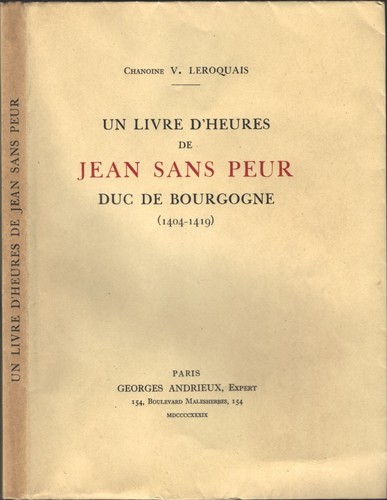 Livre heures jean sans - livre, de