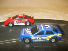 🚗 Lot 2 Ancienne VOITURE SUBARU MITSUBISHI ARTIN ? Circuit Électrique Slot Car