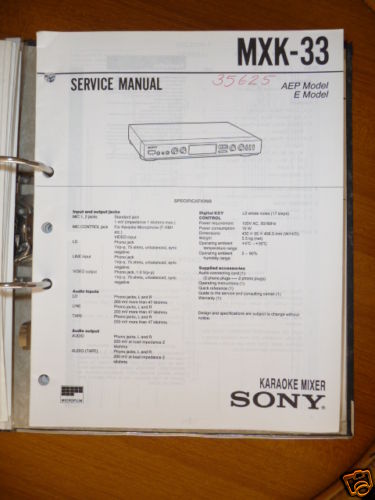 Service manuelle sony mxk - service,