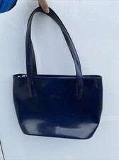Joli Sac A Main Epaule Longchamp Cuir Vernis Bleu Marine Collection Vintage