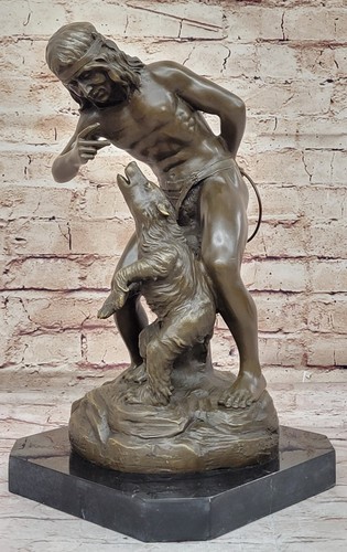 Statue bronze un ours - en,