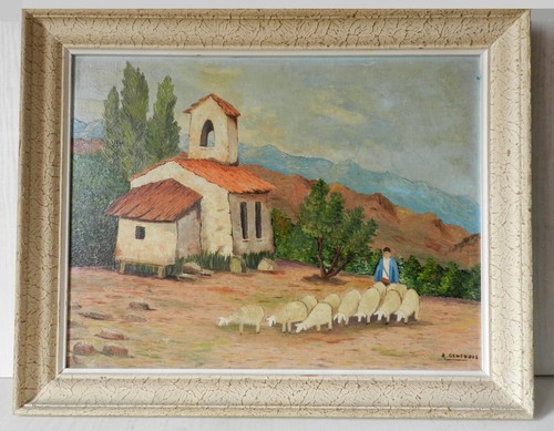 Tableau vintage signé - vintage,