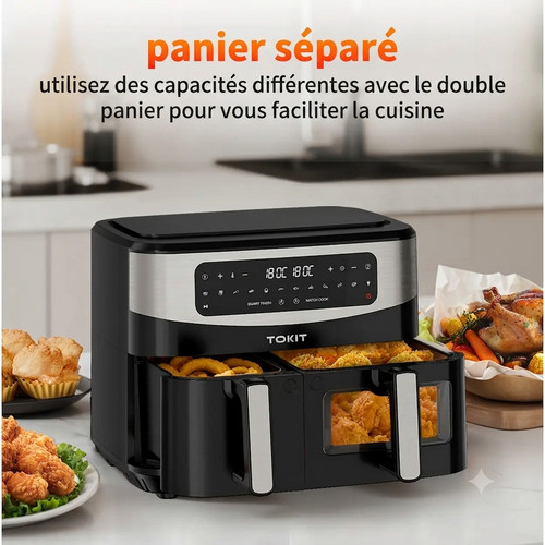 Friteuse sans huile 10l double - friteuse,