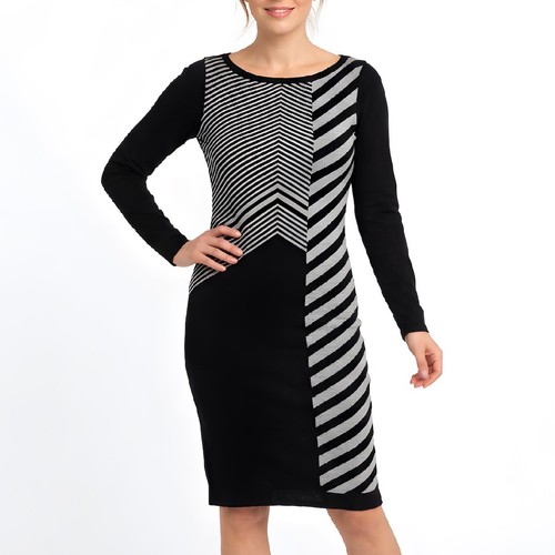 Robe pull moulante - , noire