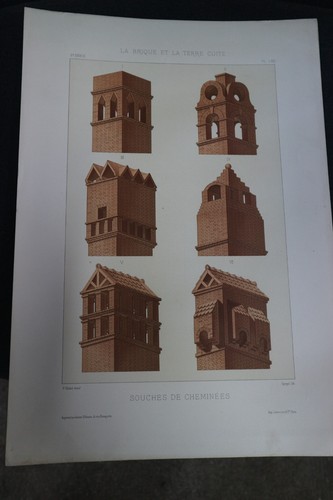 Lithographie xixe architecture - xixe,