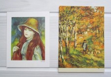 CP RENOIR "Le peintre Lecoeur" & carte pliante"Jeune fille au chapeau de paille"
