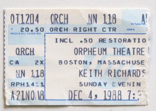 Billet concert ticket stub