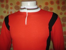 Vintage Ancien MAILLOT de VELO TS? ROUGE COULEUR UCI Cycling Team Cyclo Cyclisme