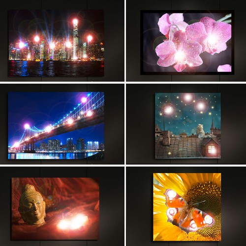 Mur led toile image manhattan - led,