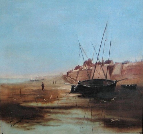 Ancien tableau huile - tableau, à