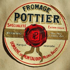 Ancienne étiquette de camembert Pottier Calvados
