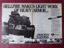 10/1984 PUB ROCKWELL MISSILE SYSTEMS HELLFIRE ANTI TANK US ARMY ORIGINAL AD