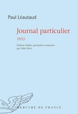 Journal particulier 1933 - Léautaud,Paul
