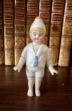 Poupée miniature ancienne Petit MARIN Porcelaine Biscuit Signée