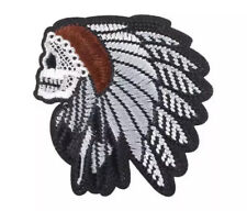 PATCH ECUSSON BIKER MOTARD TETE DE MORT CHEF INDIEN THERMOCOLLANT