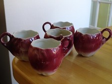 LUNEVILLE 5 ANCIENNES TASSES A CAFE EN FAIENCE DE LUNEVILLE MODELE BARBOTINE
