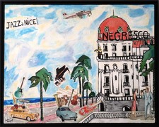 Tableau " Jazz à Nice " original  signé par  l'artiste Richard BOIGEOL 