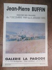 Affiche d'Exposition Jean-Pierre Buffin La Pagode 1990  60 cm sur 39 cm   147