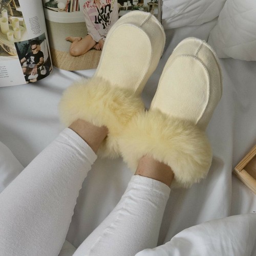 Peau mouton chaussons - mouton,